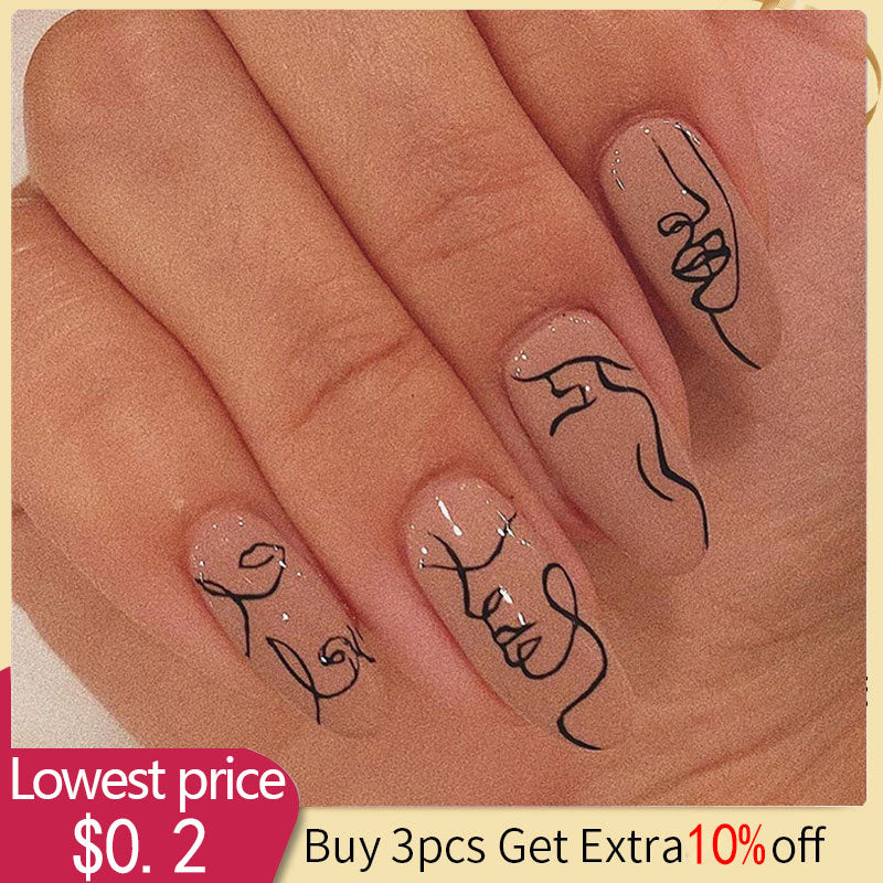 24pcs накладные ноти valse nagels benodigdheden voor professionals met lijm charmante nail art press op nagels Franse draagbare manicure