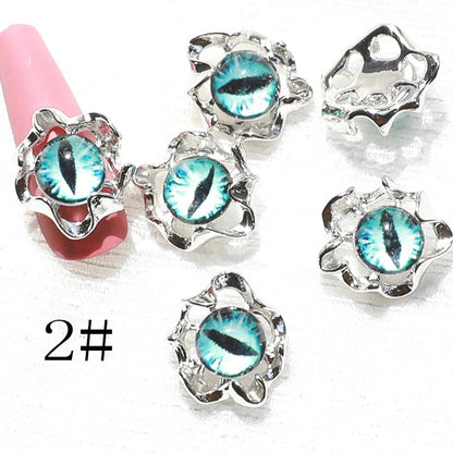 3D Halloween Evil Eye Design Nail Charm Fashionable Mixed Color Eyes Decorations Gems Glitter Acrylic DIY Shinning Jewelry