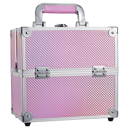Make -up -Koffer tragbare Reiselegungslegierung Kosmetik Make -up Aufbewahrungsorganisator Box Schmuck Maniküre Schönheit Eitelkeit Koffer für Frauen