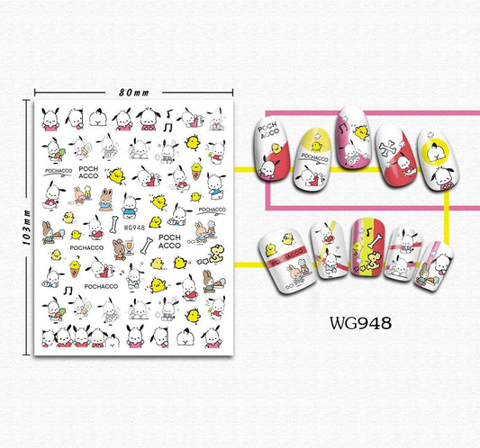 Sanrio 3D -klistermärken för naglar Nagelkonstförsörjning Cartoon Hello Kitty Cinnamoroll Nagelklistermärken Nageldekoration Anime Nageldekaler