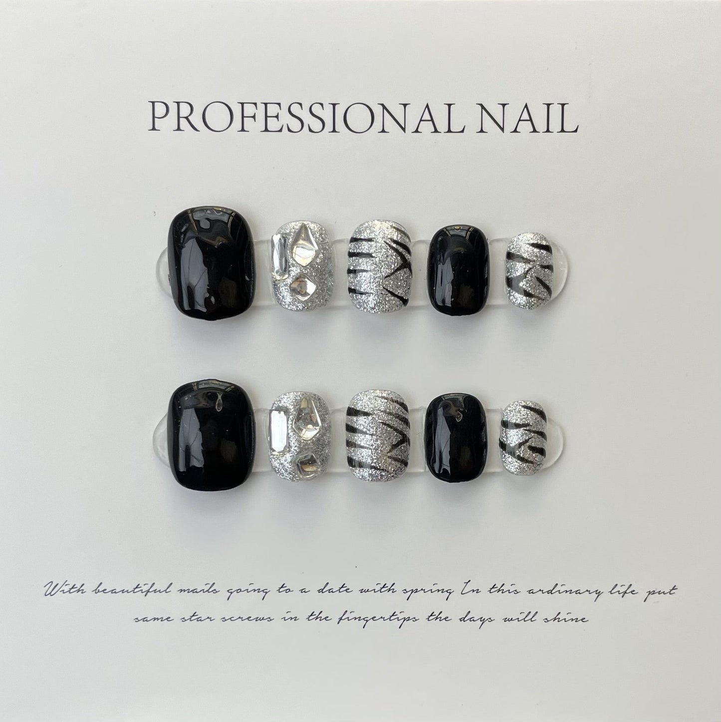 301-315 Number Flower Designed Handmade Fake Nails With Glue Professional Wearable French Advanced Ballet Press On Nails