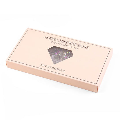 Mixed AB Glass Crystal Diamond Flat Rhinestone Nail Art Decoration 21 Grid Box Nails Accessories Set With 1 Pick Up Pen