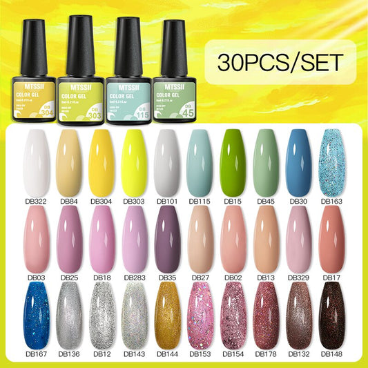 MTSSII 24/25/40/60pcs Juego de esmalte de uñas de gel Color Semi permanente LED Varniz Diseño de arte de uñas