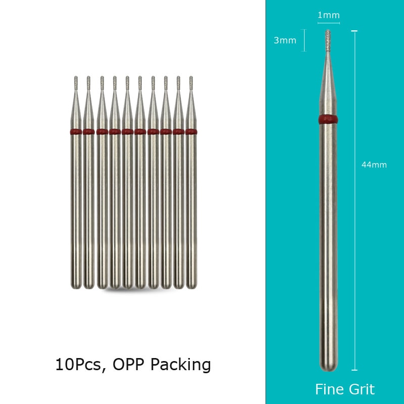 HYTOOS 10pcs/Set Nail Drill Bits Diamond Cutters for Manicure Cuticle Burr Milling Cutter for Pedicure Nails Accessories Tools
