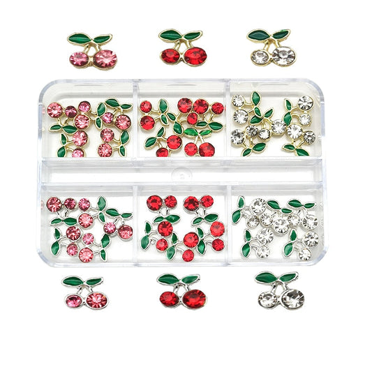1 boîte nail art strass de cristal en verre cristal gemmes décorations 3d coeur alliage charmes de luxe diamants à ongles