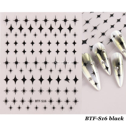 Holographic Hibiscus Flower Nail Art Stickers White Pink Petal Leaf Sliders For Nails Y2K Design Manicure Decoration NTBTF-S51