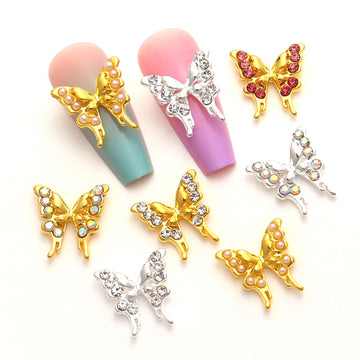 10 PC/PACCO ALEA DE MANDAY ALLAY Clail Charms 3D Butterfly Circón Diamante Rineas de diamisco Joyería Decoración de arte de uñas Diy Accesorios de decoración