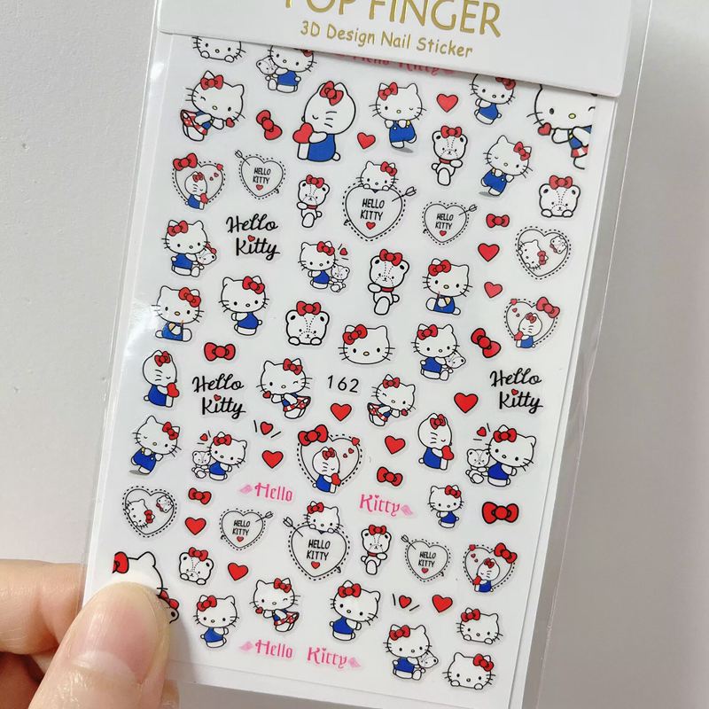 Sanrio 3D -stickers voor nagels nail art spten cartoon hello kitty cinnamoroll nagelstickers nageldecoratie anime nagelstickers