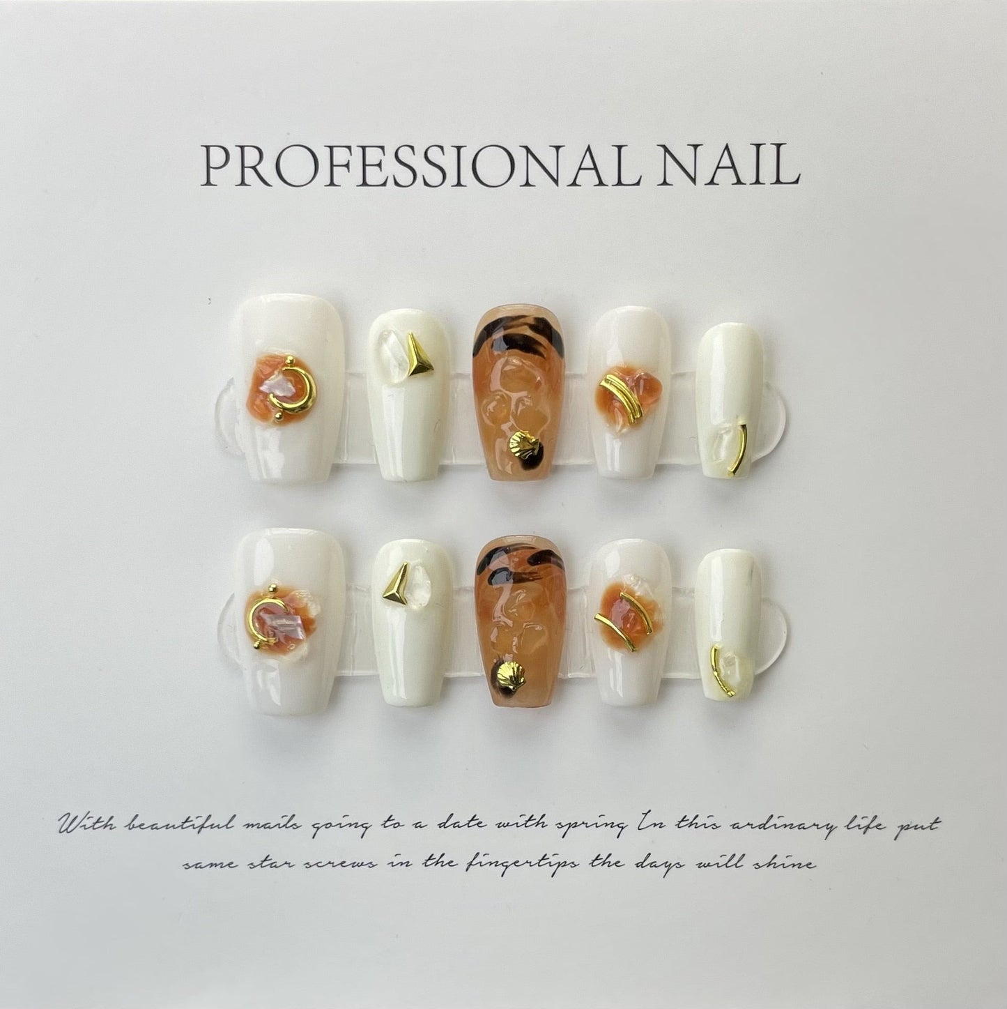 301-315 Number Flower Designed Handmade Fake Nails With Glue Professional Wearable French Advanced Ballet Press On Nails