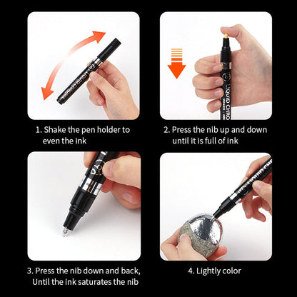 Gold/Silver Mirror Marker Nail Polish Liquid Pen DIY Art Resin Paint Chrome Metallic Craftwork Nail Dye Pens Accessories Tools