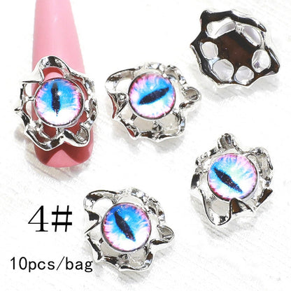 3D Halloween Evil Eye Design Nail Charm Fashionable Mixed Color Eyes Decorations Gems Glitter Acrylic DIY Shinning Jewelry